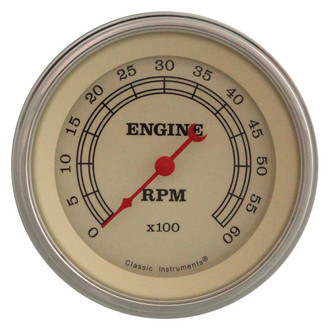 Classic Instruments® - Vintage Series 3-3/8" Tachometer, 6,000 RPM