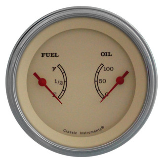 Classic Instruments® - Vintage Series 3-3/8" Fuel & Oil Dual Gauge, 240-33