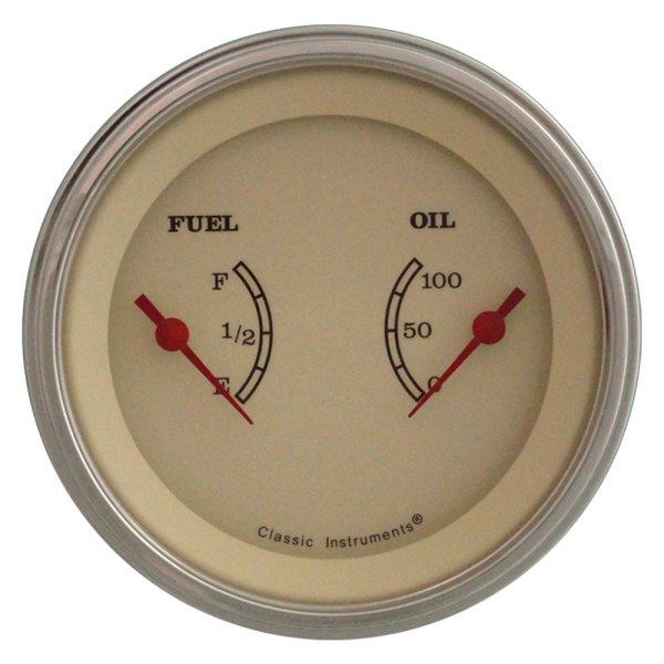 Classic Instruments® - Vintage Series 3-3/8" Fuel Level & Oil Pressure Dual Gauge