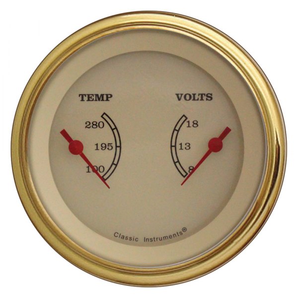Classic Instruments® - Vintage Series 3-3/8" Temperature & Voltmeter Dual Gauge