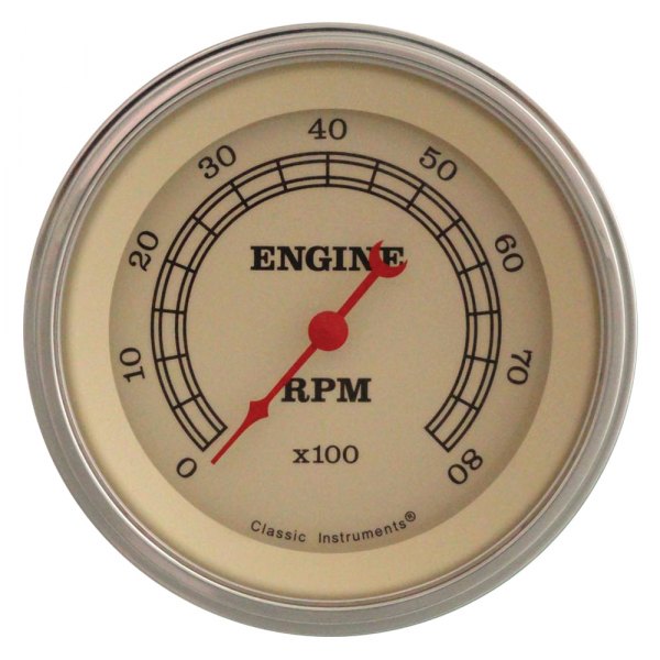 Classic Instruments® - Vintage Series 3-3/8" Tachometer, 8,000 RPM