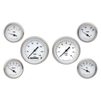 Classic Instruments® - White Hot Series 3-3/8" Custom 6-Gauge Set