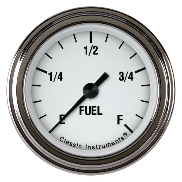 Classic Instruments® - White Hot Series 2-1/8" Fuel Level Gauge, Programmable