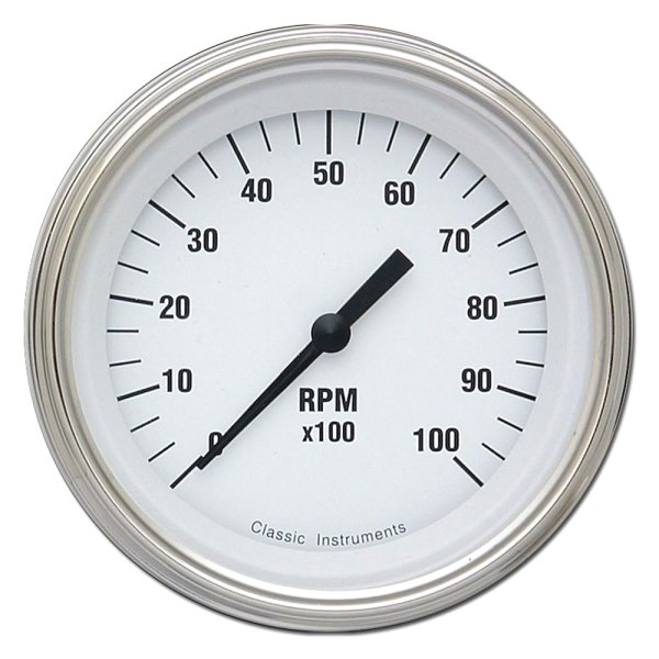 Classic Instruments® - White Hot Series 3-3/8" Tachometer, 10,000 RPM