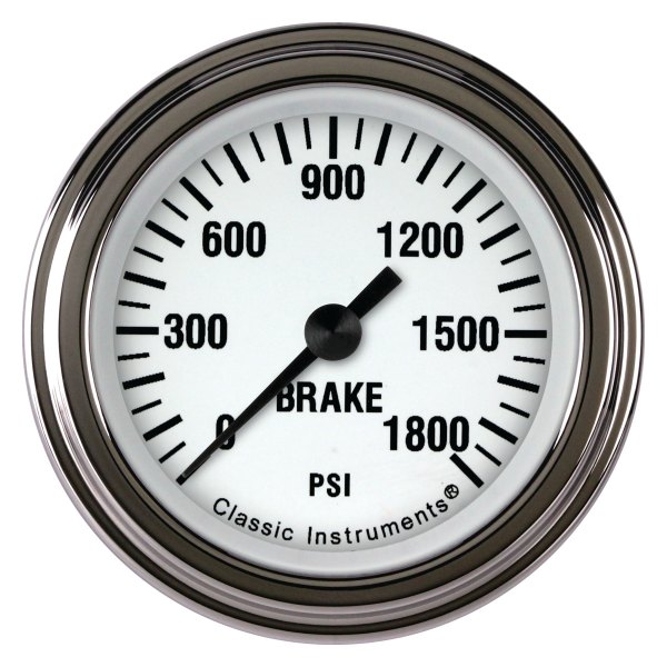 Classic Instruments® - White Hot Series 2-1/8" Brake Pressure Gauge, 1800 psi
