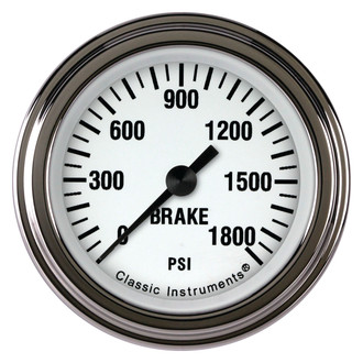 Classic Instruments® - White Hot Series Brake Pressure Gauge, 1800 psi