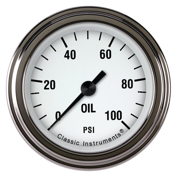 Classic Instruments® - White Hot Series 2-1/8" Oil Pressure Gauge, 100 psi