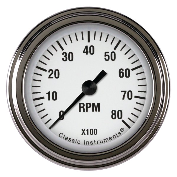 Classic Instruments® - White Hot Series 2-1/8" Tachometer, 8,000 RPM