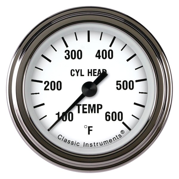Classic Instruments® - White Hot Series 2-1/8" Cylinder Head Temperature Gauge, 100-600 F