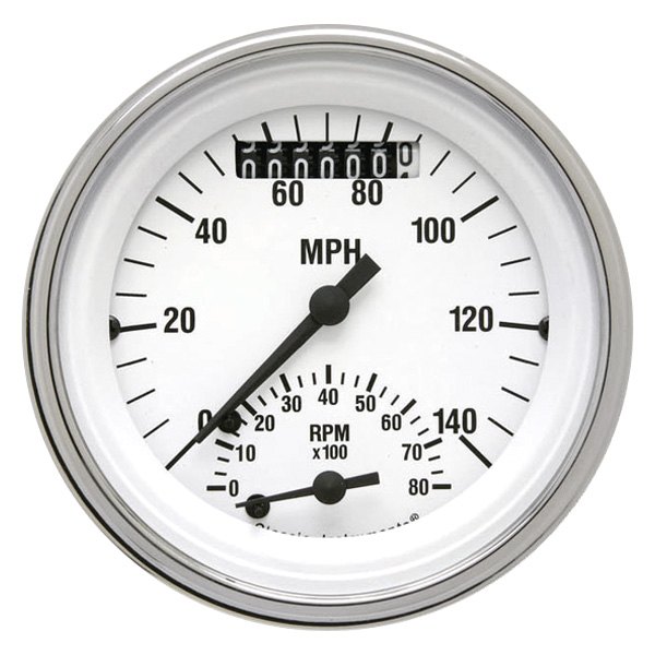 Classic Instruments® - White Hot Series 3-3/8" Speedtachular, 140 MPH