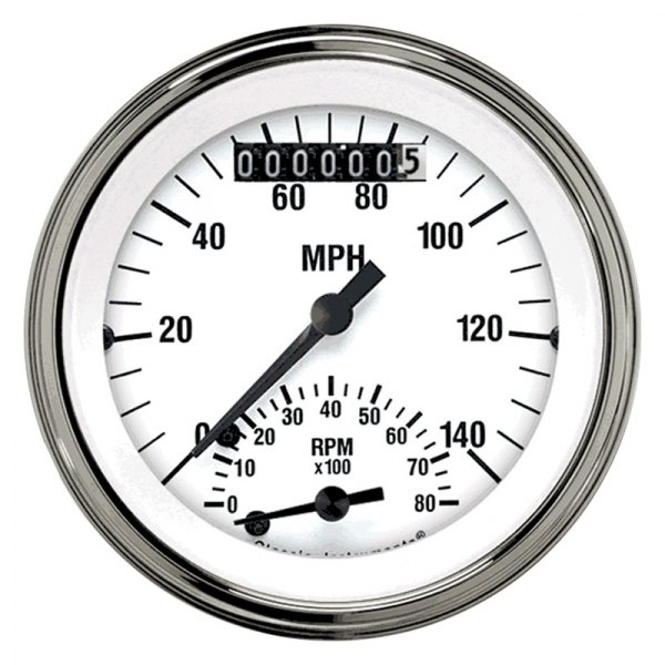 Classic Instruments® - White Hot Series 3-3/8" Speedtachular, 140 MPH