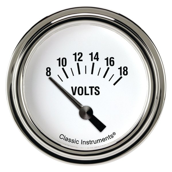 Classic Instruments® - White Hot Series 2-5/8" Voltmeter, 8-18 V