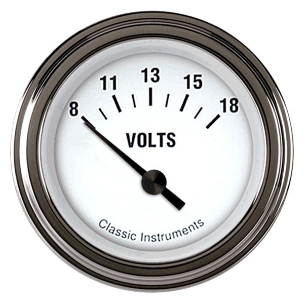 Classic Instruments® - White Hot Series 2-1/8" Voltmeter, 8-18 V