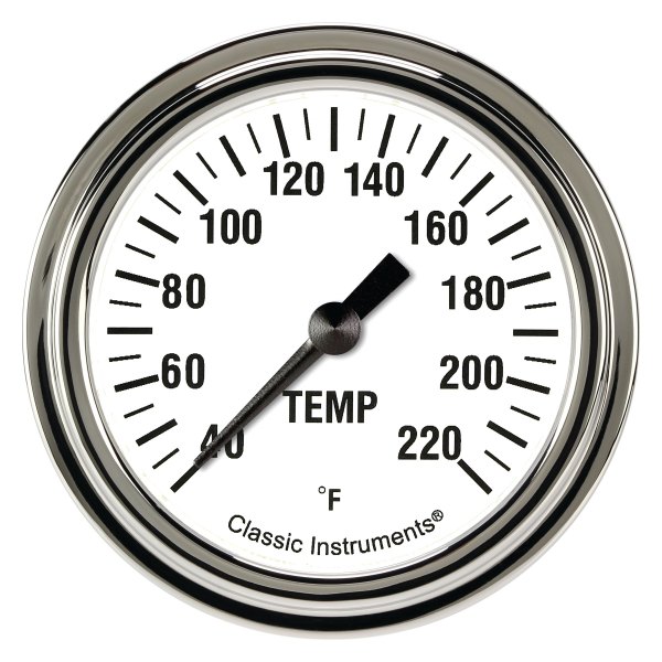 Classic Instruments® - White Hot Series 2-5/8" Stock Eliminator Temperature Gauge, 40-220 F
