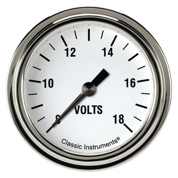 Classic Instruments® - White Hot Series 2-5/8" Voltmeter, 8-18 V