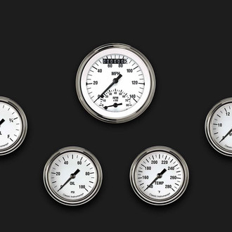 Classic Instruments® - White Hot Series 3-3/8" Custom 5-Gauge Set