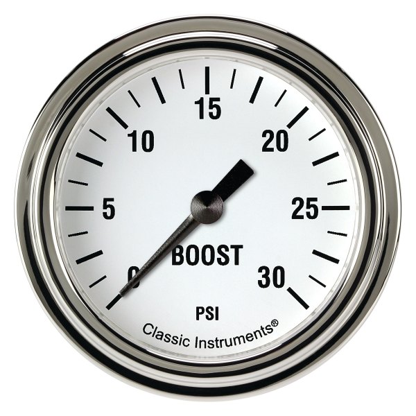 Classic Instruments® - White Hot Series 2-5/8" Boost Gauge, 30 psi