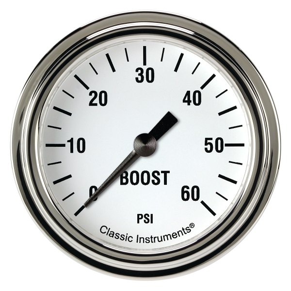 Classic Instruments® - White Hot Series 2-5/8" Boost Gauge, 60 psi