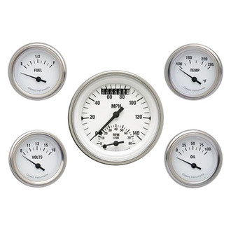 Classic Instruments® - White Hot Series 3-3/8" Custom 5-Gauge Set