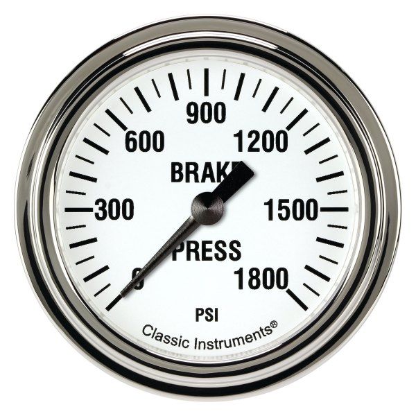 Classic Instruments® - White Hot Series 2-5/8" Brake Pressure Gauge, 1800 psi