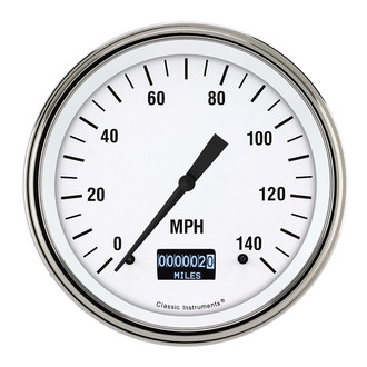 Classic Instruments® - White Hot Series 4-5/8" Speedometer, 140 MPH