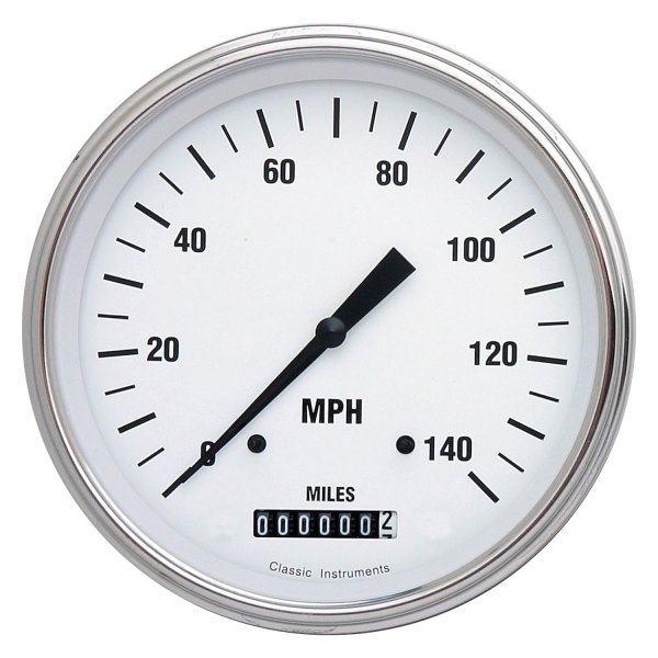 Classic Instruments® - White Hot Series 4-5/8" Speedometer, 140 MPH
