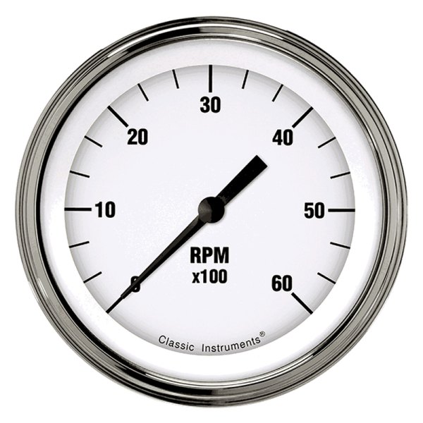 Classic Instruments® - White Hot Series 3-3/8" Tachometer, 6,000 RPM