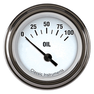 Classic Instruments® - White Hot Series Oil Pressure Gauge, 100 psi