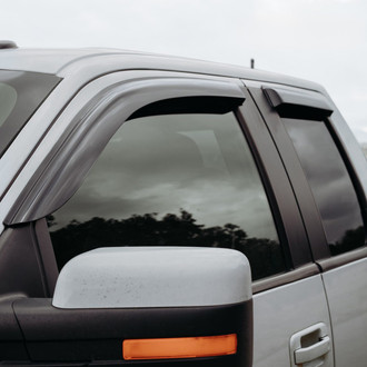 Clim Art® - Tape-On Dark Smoke Front and Rear Side Window Deflectors with 2 License Plate Frames