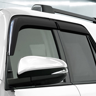 Clim Art® - Tape-On Dark Smoke Front and Rear Side Window Deflectors with 2 License Plate Frames