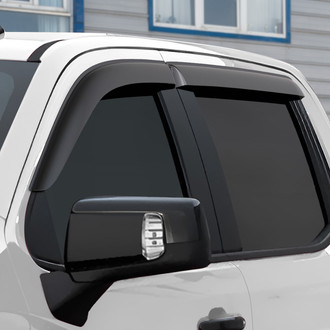 Clim Art® - Tape-On Dark Smoke Front and Rear Side Window Deflectors with 2 License Plate Frames