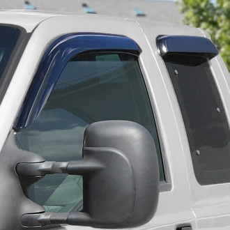 Clim Art® - Tape-On Dark Smoke Front and Rear Side Window Deflectors with 2 License Plate Frames