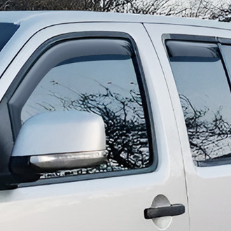 Clim Art® - In-Channel Dark Smoke Front and Rear Side Window Deflectors with 2 License Plate Frames