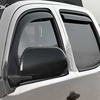 Clim Art® - In-Channel Dark Smoke Front and Rear Side Window Deflectors with 2 License Plate Frames