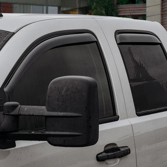 Clim Art® - In-Channel Dark Smoke Front and Rear Side Window Deflectors with 2 License Plate Frames