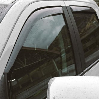 Clim Art® - In-Channel Dark Smoke Front and Rear Side Window Deflectors with 2 License Plate Frames
