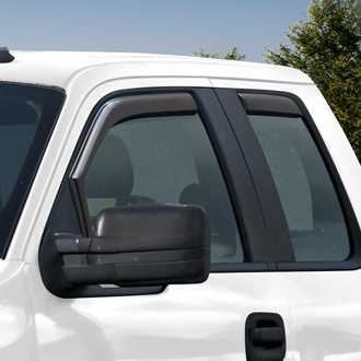 Clim Art® - In-Channel Dark Smoke Front and Rear Side Window Deflectors with 2 License Plate Frames