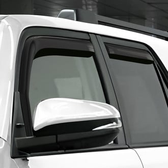 Clim Art® - In-Channel Dark Smoke Front and Rear Side Window Deflectors with 2 License Plate Frames