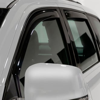Clim Art® - In-Channel Dark Smoke Front and Rear Side Window Deflectors with 2 License Plate Frames