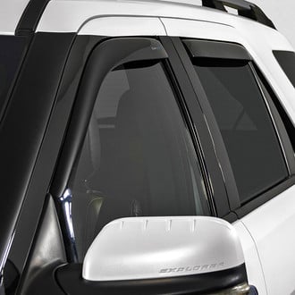 Clim Art® - In-Channel Dark Smoke Front and Rear Side Window Deflectors with 2 License Plate Frames