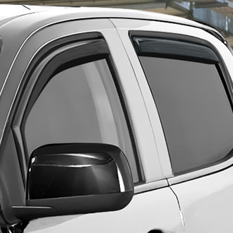 Clim Art® - In-Channel Dark Smoke Front and Rear Side Window Deflectors with 2 License Plate Frames