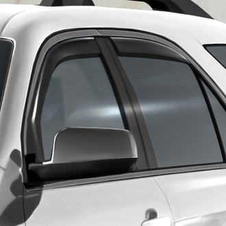 Clim Art® - In-Channel Dark Smoke Front and Rear Side Window Deflectors with 2 License Plate Frames
