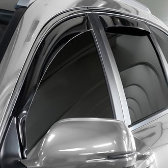 Clim Art® - In-Channel Dark Smoke Front and Rear Side Window Deflectors with 2 License Plate Frames
