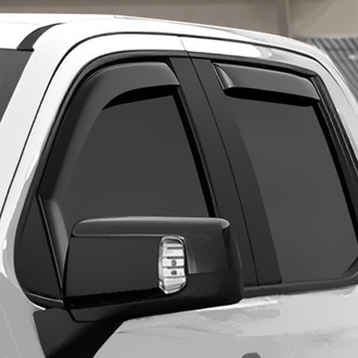 Clim Art® - In-Channel Dark Smoke Front and Rear Side Window Deflectors with 2 License Plate Frames