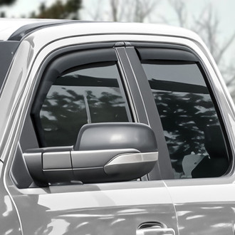 Clim Art® - In-Channel Dark Smoke Front and Rear Side Window Deflectors with 2 License Plate Frames