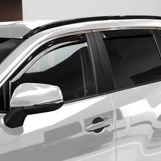Clim Art® - In-Channel Dark Smoke Front and Rear Side Window Deflectors with 2 License Plate Frames