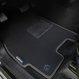 Clim Art® - All-Weather 1st & 2nd Row Black Rubber Floor Mat Set