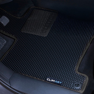 Clim Art® - All-Weather 1st & 2nd Row Black Rubber Floor Mat Set