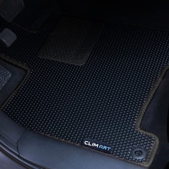 Clim Art® - All-Weather 1st, 2nd & 3rd Row Black Rubber Floor Mat Set