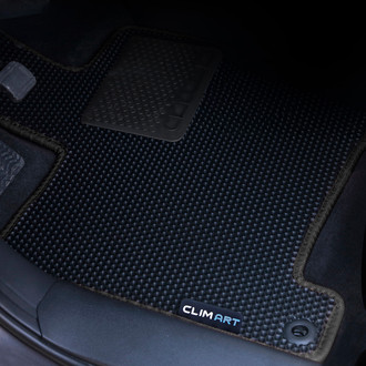 Clim Art® - All-Weather 1st, 2nd & 3rd Row Black Rubber Floor Mat Set